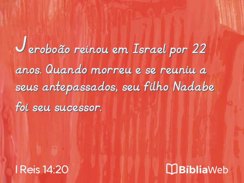 I Reis 14:20 em imagem para compartilhar
