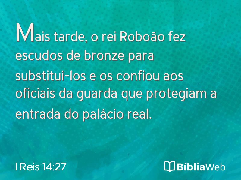 I Reis 14:27 em imagem para compartilhar