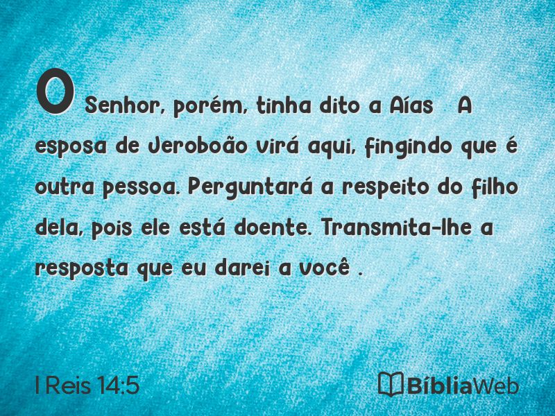 I Reis 14:5 em imagem para compartilhar