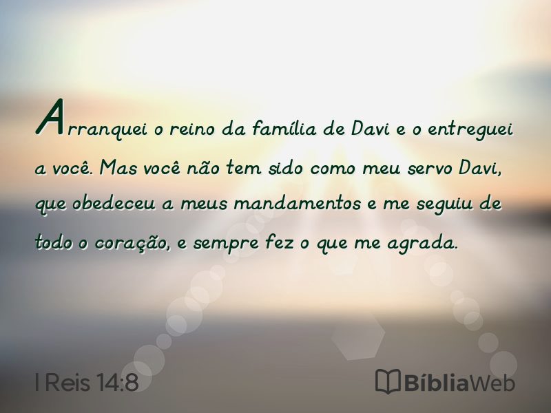 I Reis 14:8 em imagem para compartilhar