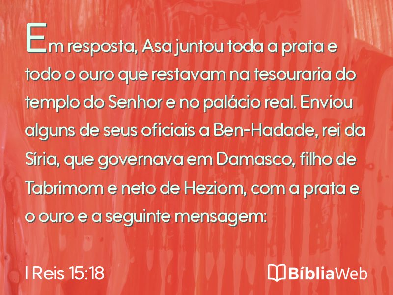 I Reis 15:18 em imagem para compartilhar