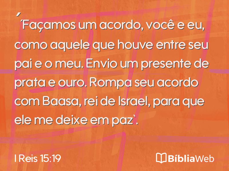 I Reis 15:19 em imagem para compartilhar
