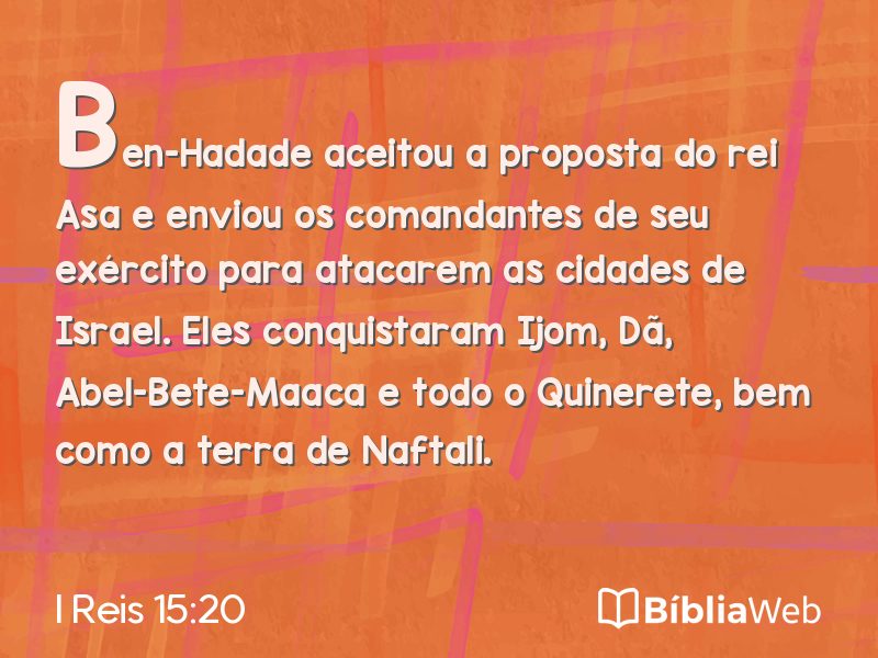 I Reis 15:20 em imagem para compartilhar