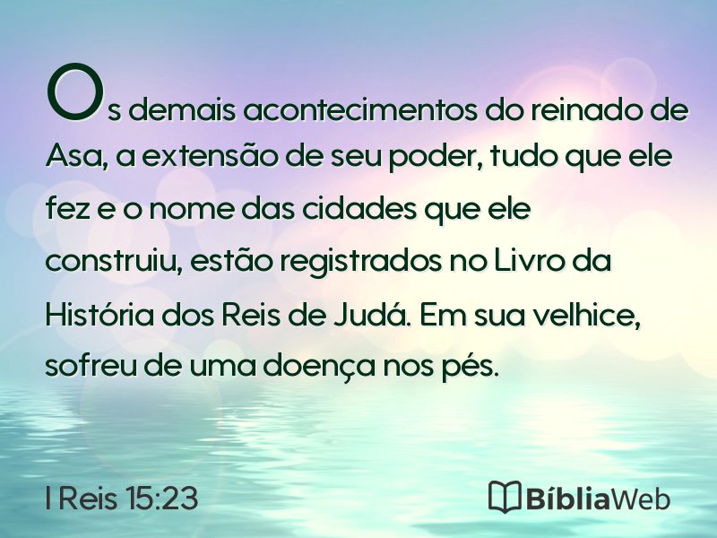 I Reis 15:23 em imagem para compartilhar