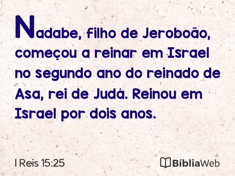 I Reis 15:25 em imagem para compartilhar