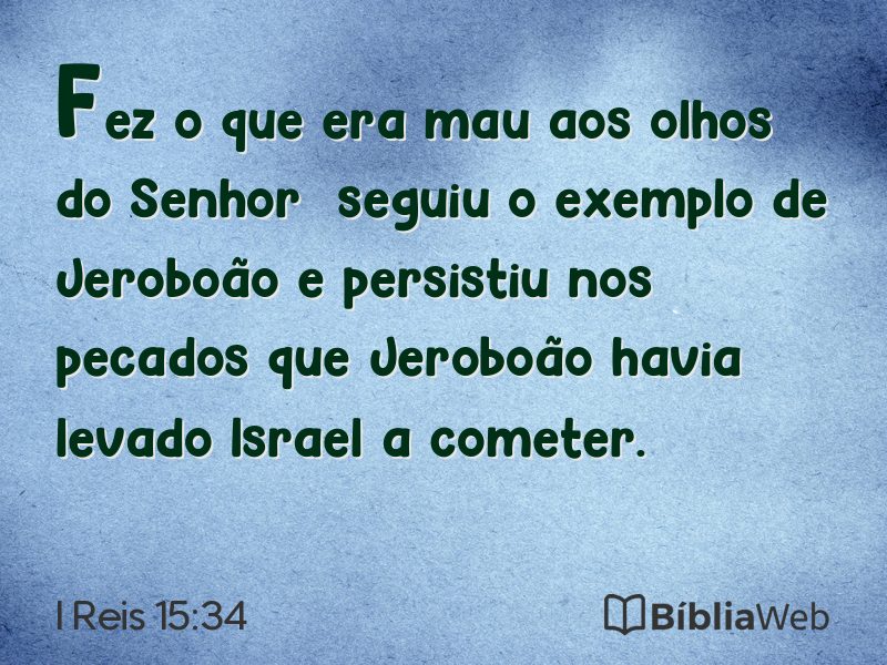 I Reis 15:34 em imagem para compartilhar