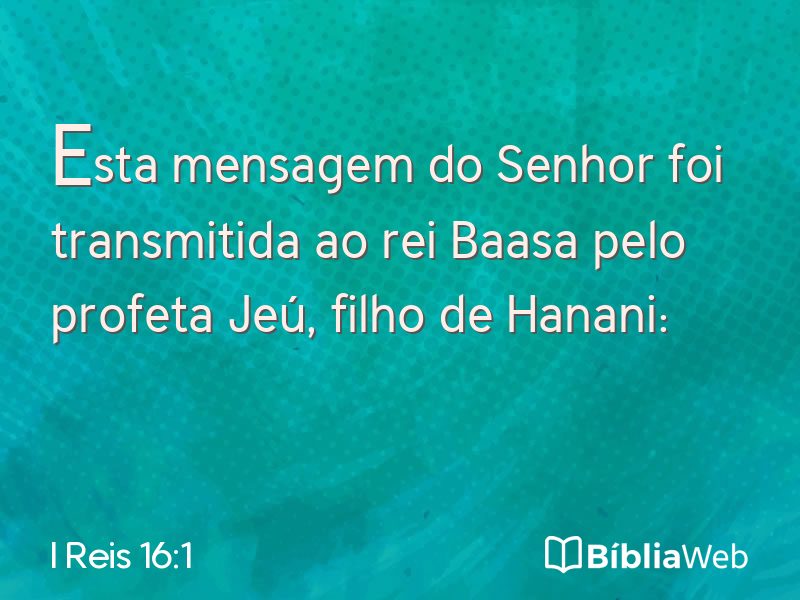 I Reis 16:1 em imagem para compartilhar