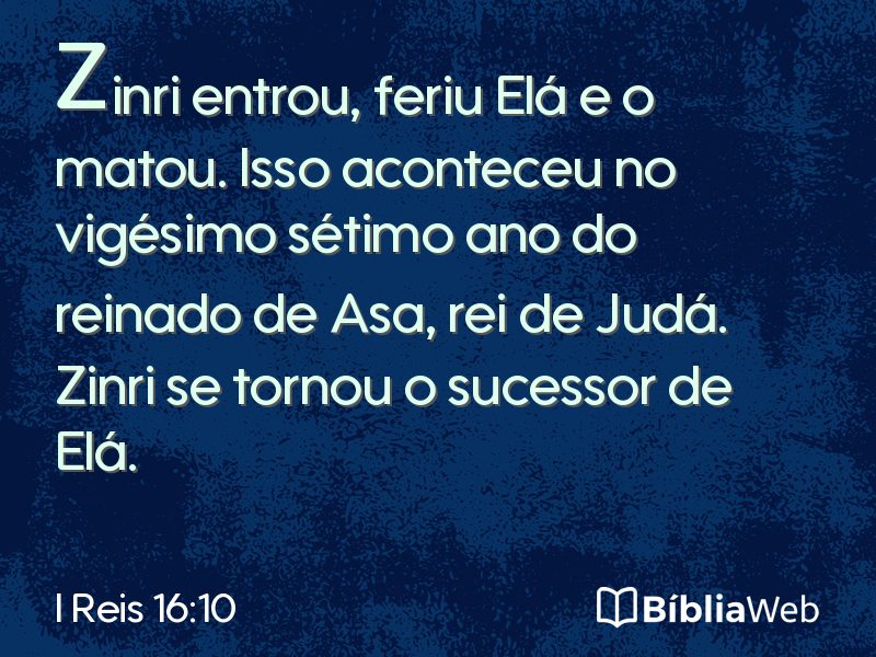 I Reis 16:10 em imagem para compartilhar