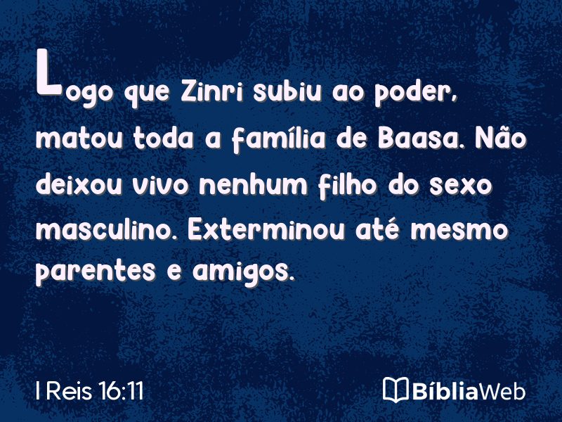I Reis 16:11 em imagem para compartilhar