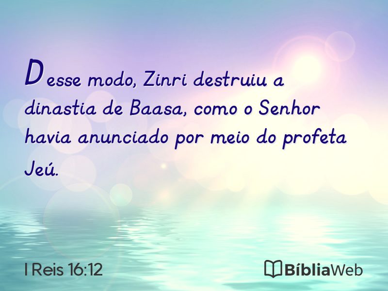 I Reis 16:12 em imagem para compartilhar