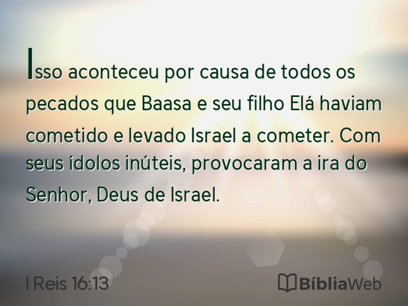 I Reis 16:13 em imagem para compartilhar