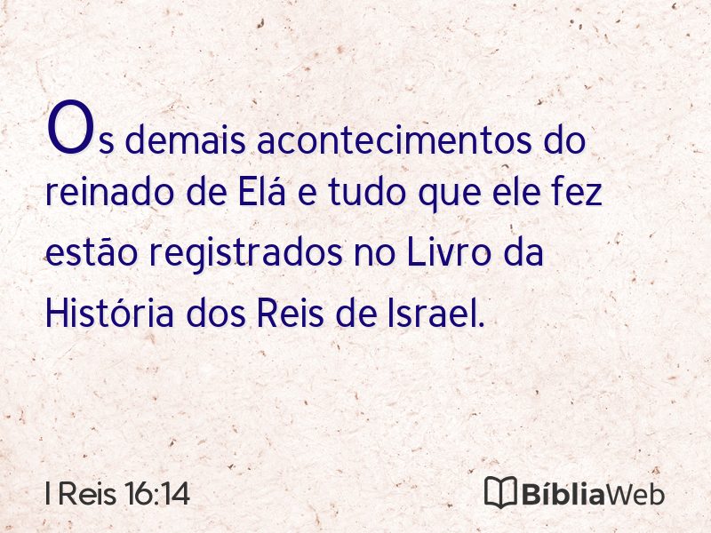 I Reis 16:14 em imagem para compartilhar