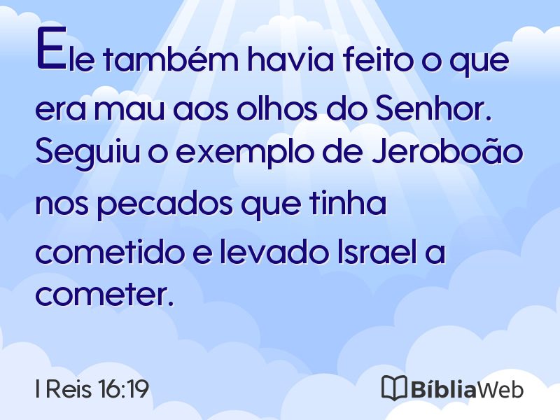 I Reis 16:19 em imagem para compartilhar