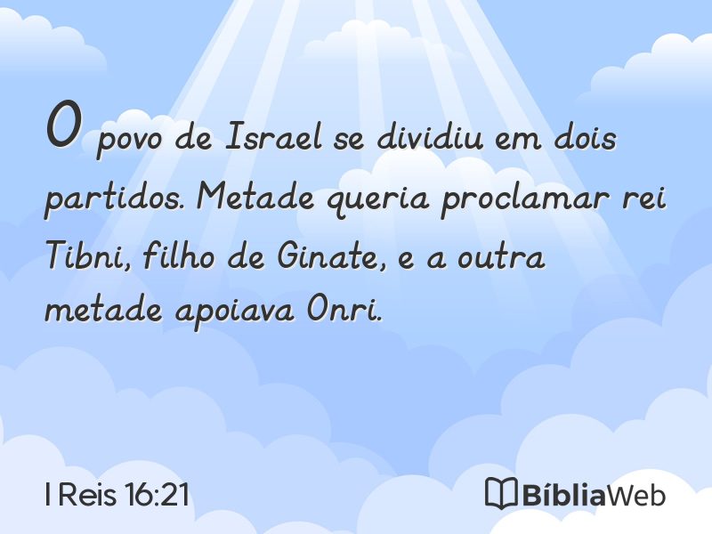 I Reis 16:21 em imagem para compartilhar