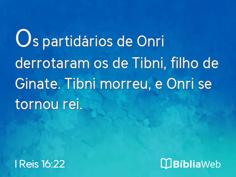 I Reis 16:22 em imagem para compartilhar