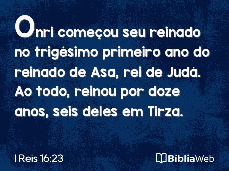 I Reis 16:23 em imagem para compartilhar