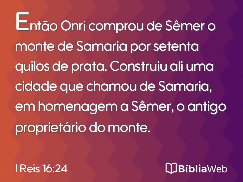 I Reis 16:24 em imagem para compartilhar