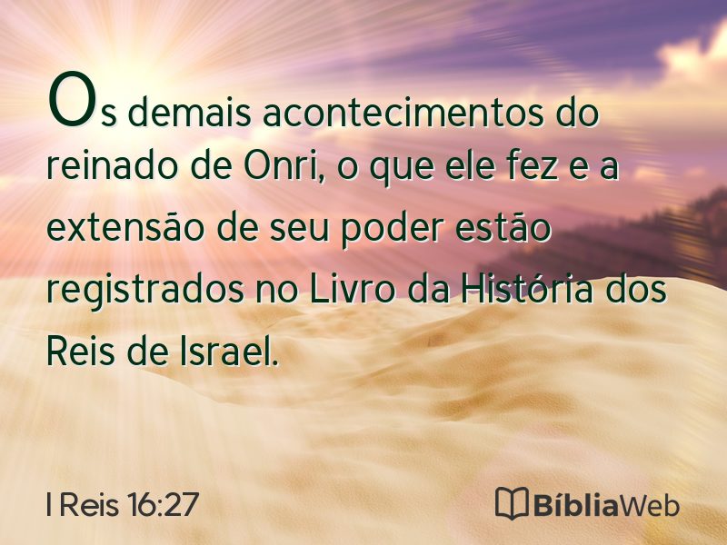 I Reis 16:27 em imagem para compartilhar
