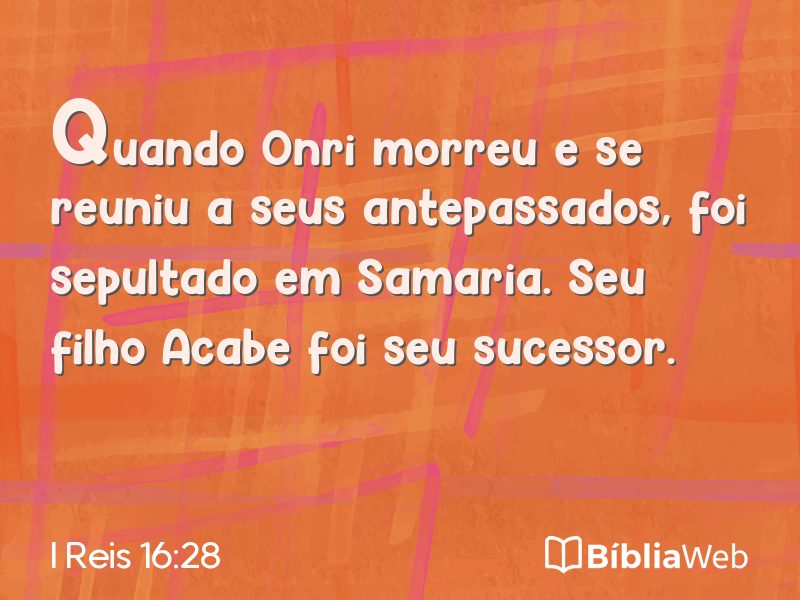 I Reis 16:28 em imagem para compartilhar
