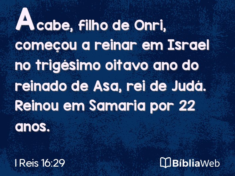I Reis 16:29 em imagem para compartilhar