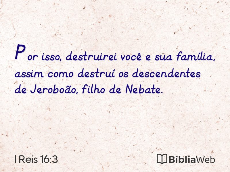I Reis 16:3 em imagem para compartilhar