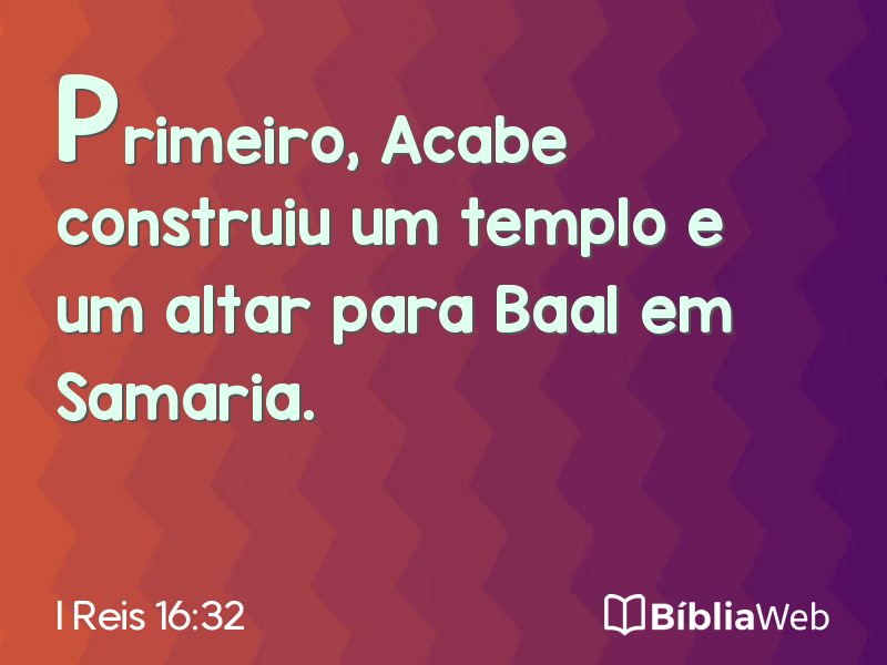 I Reis 16:32 em imagem para compartilhar