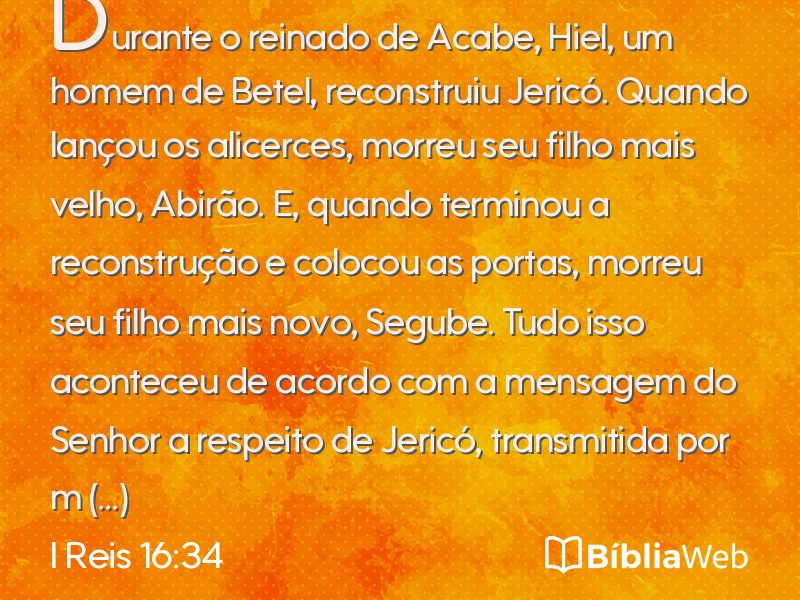 I Reis 16:34 em imagem para compartilhar