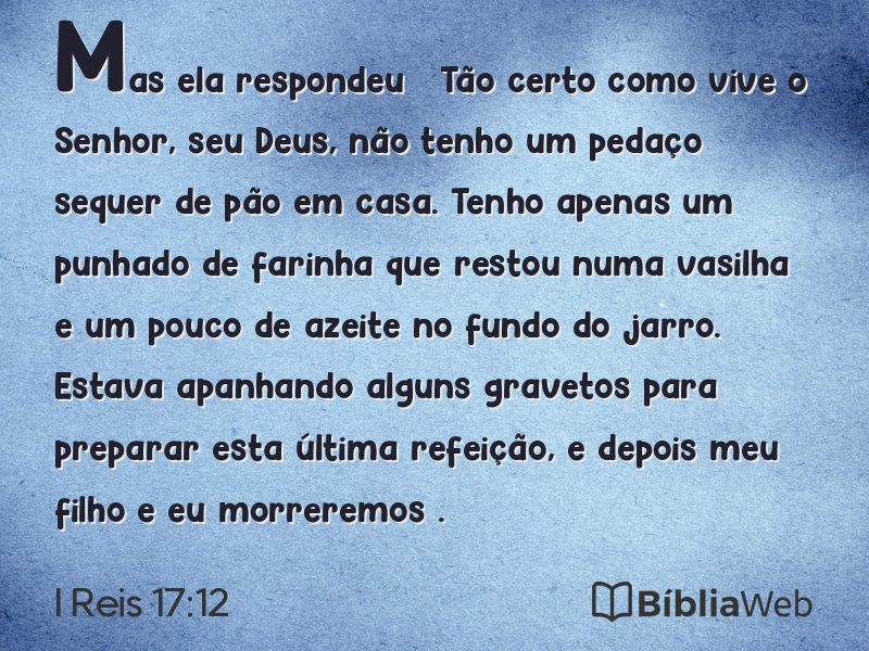 I Reis 17:12 em imagem para compartilhar