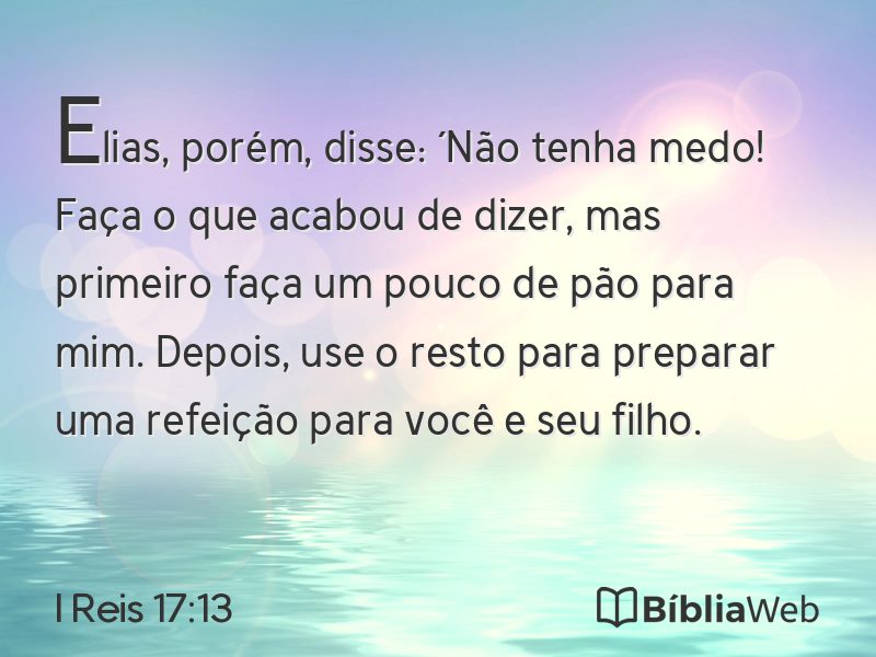 I Reis 17:13 em imagem para compartilhar