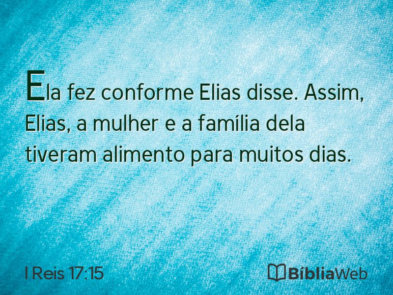 I Reis 17:15 em imagem para compartilhar