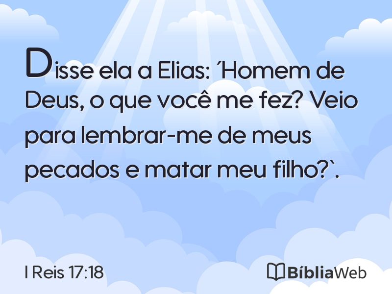 I Reis 17:18 em imagem para compartilhar