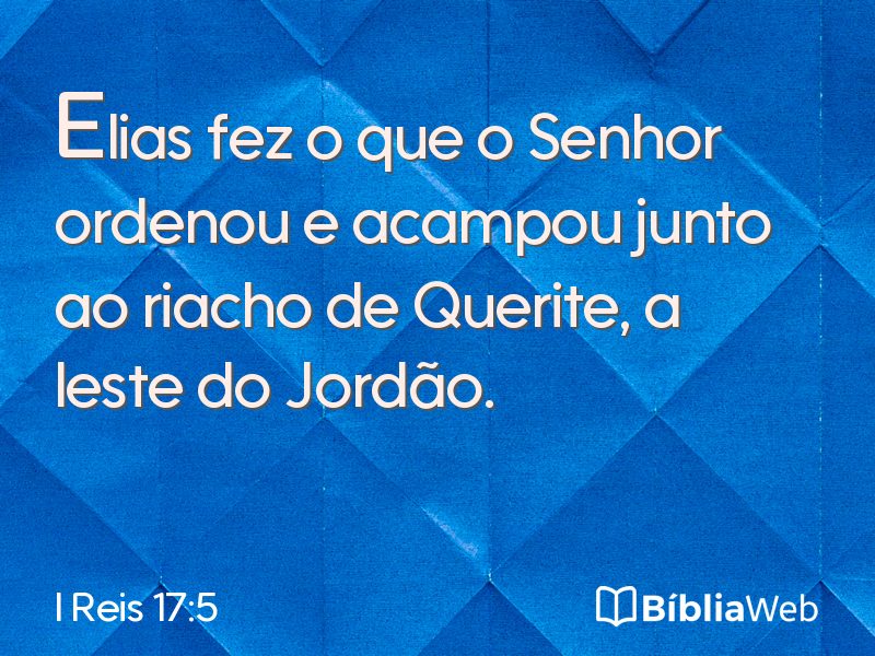 I Reis 17:5 em imagem para compartilhar