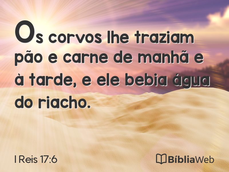 I Reis 17:6 em imagem para compartilhar