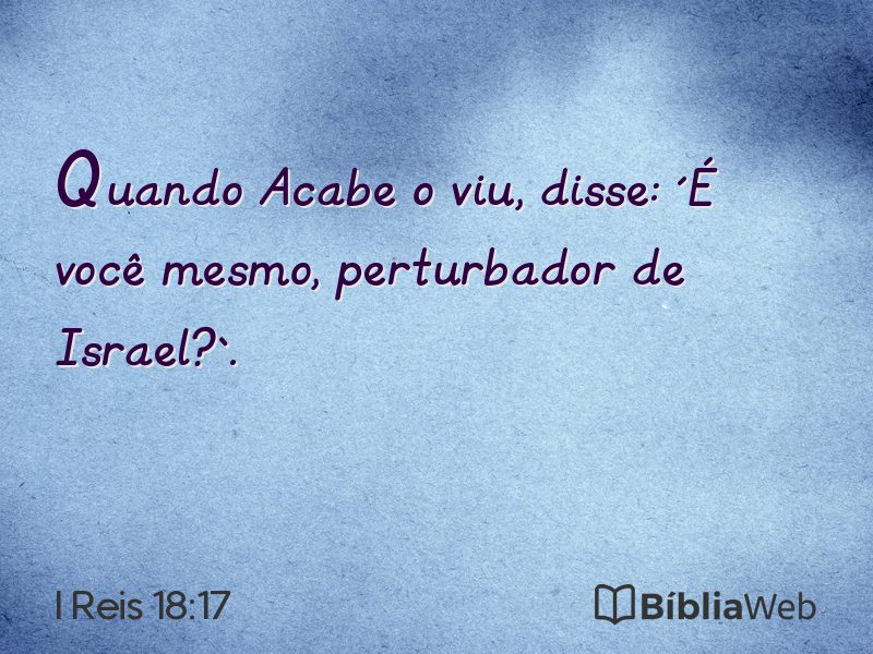 I Reis 18:17 em imagem para compartilhar