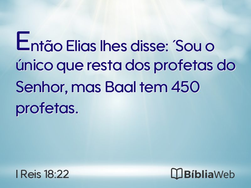 I Reis 18:22 em imagem para compartilhar