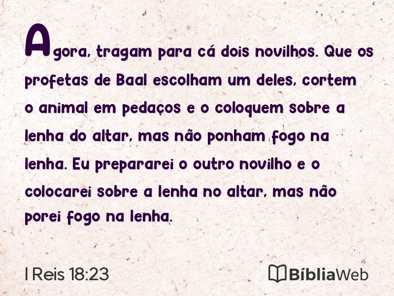 I Reis 18:23 em imagem para compartilhar