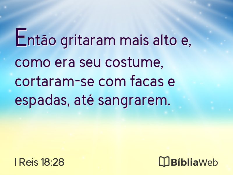 I Reis 18:28 em imagem para compartilhar