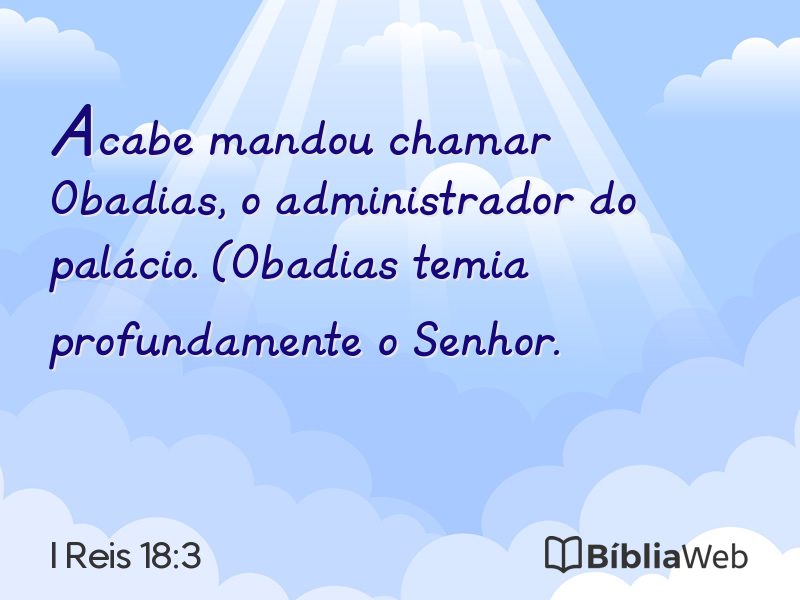 I Reis 18:3 em imagem para compartilhar