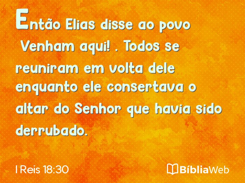 I Reis 18:30 em imagem para compartilhar