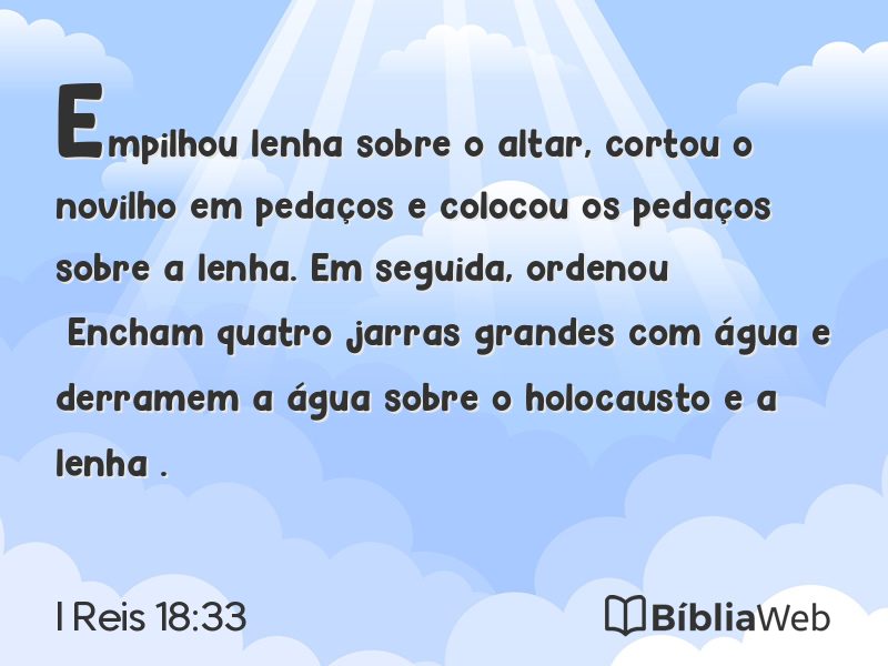 I Reis 18:33 em imagem para compartilhar
