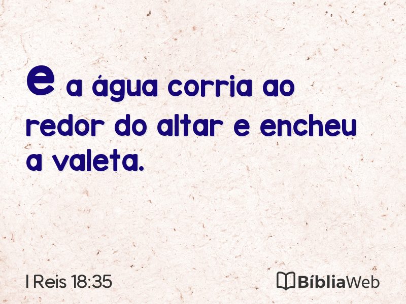 I Reis 18:35 em imagem para compartilhar