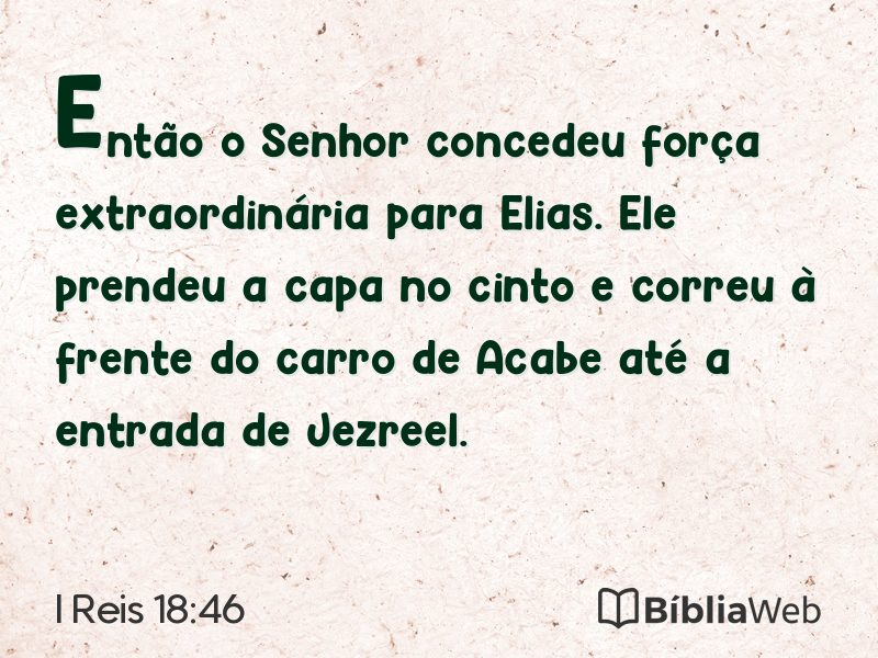 I Reis 18:46 em imagem para compartilhar