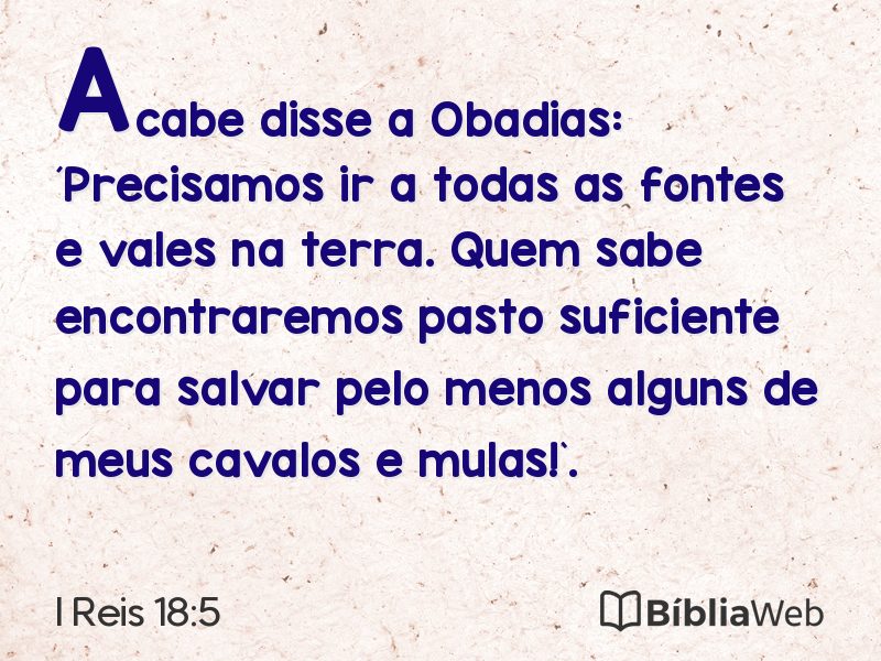 I Reis 18:5 em imagem para compartilhar