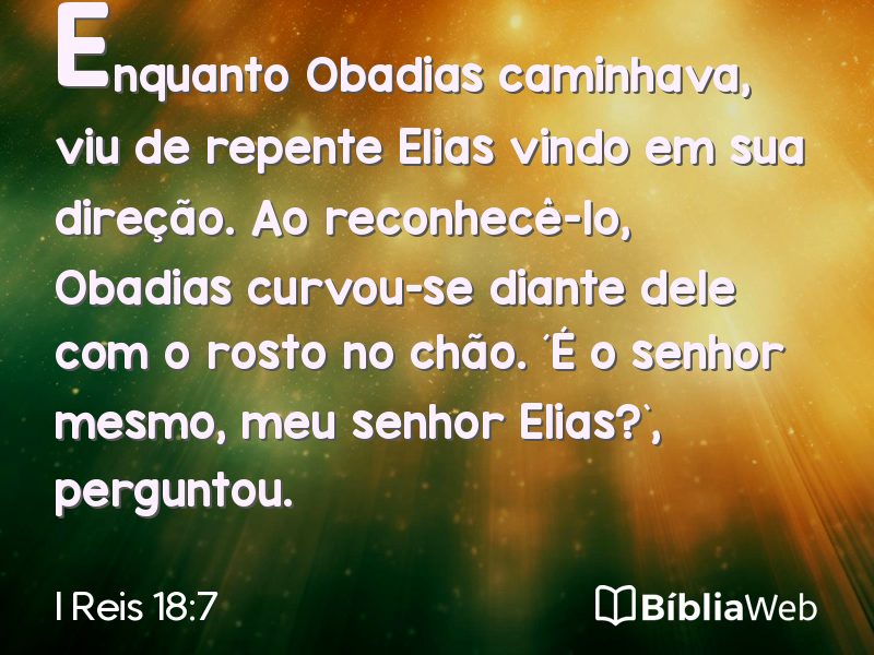 I Reis 18:7 em imagem para compartilhar