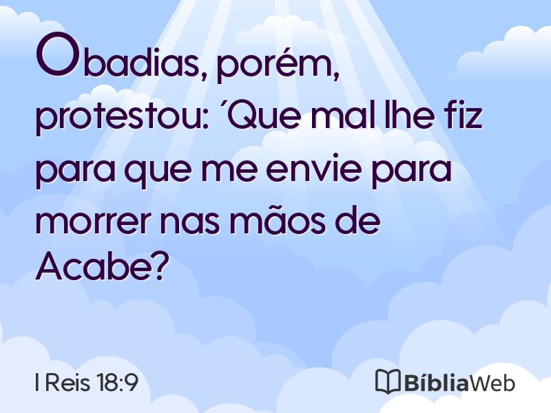 I Reis 18:9 em imagem para compartilhar
