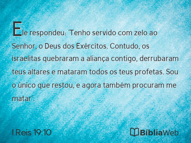 I Reis 19:10 em imagem para compartilhar