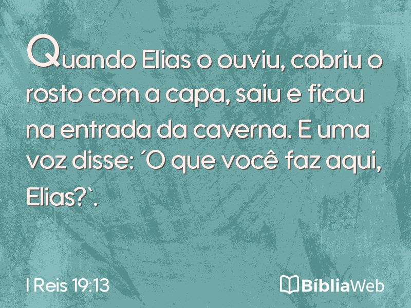 I Reis 19:13 em imagem para compartilhar