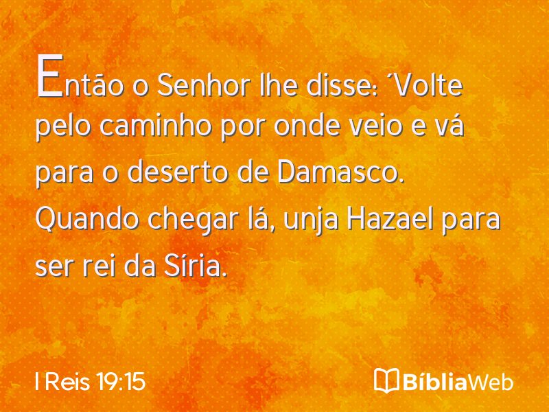 I Reis 19:15 em imagem para compartilhar