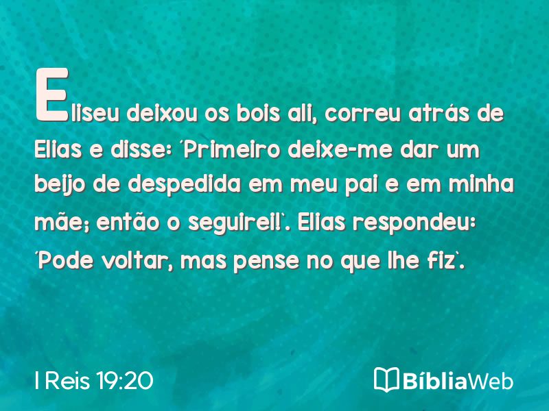 I Reis 19:20 em imagem para compartilhar