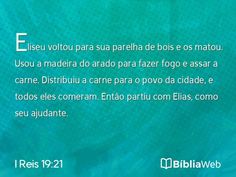 I Reis 19:21 em imagem para compartilhar